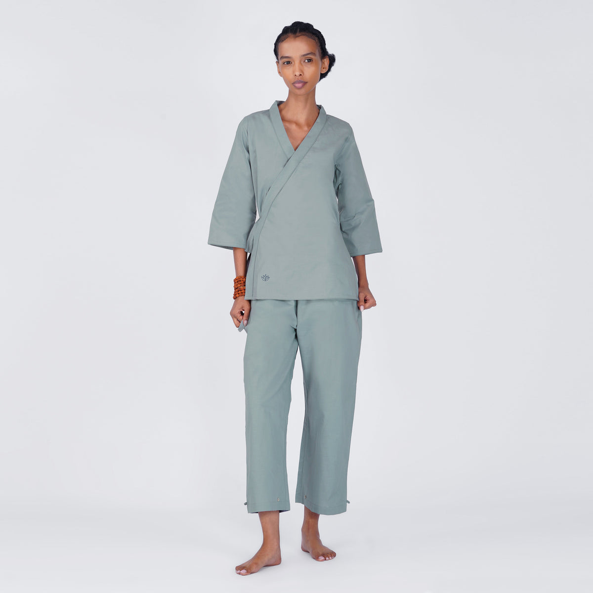 Dharma Matching Set - Women's Yoga Matching Set - Grey — view 1