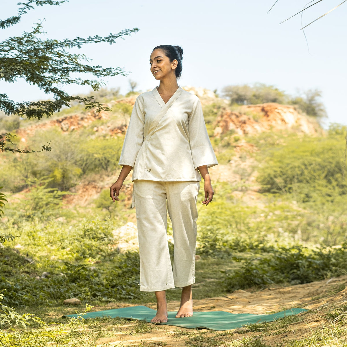 Dharma Matching Set - Women's Yoga Matching Set - Unbleached — view 4