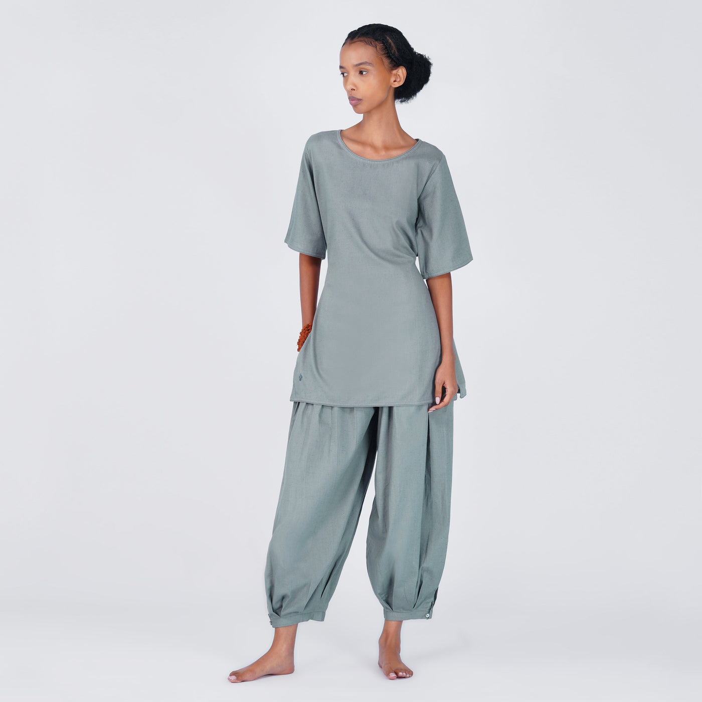 Chakra Matching Set - Women's Yoga Matching Set - Grey — view 1