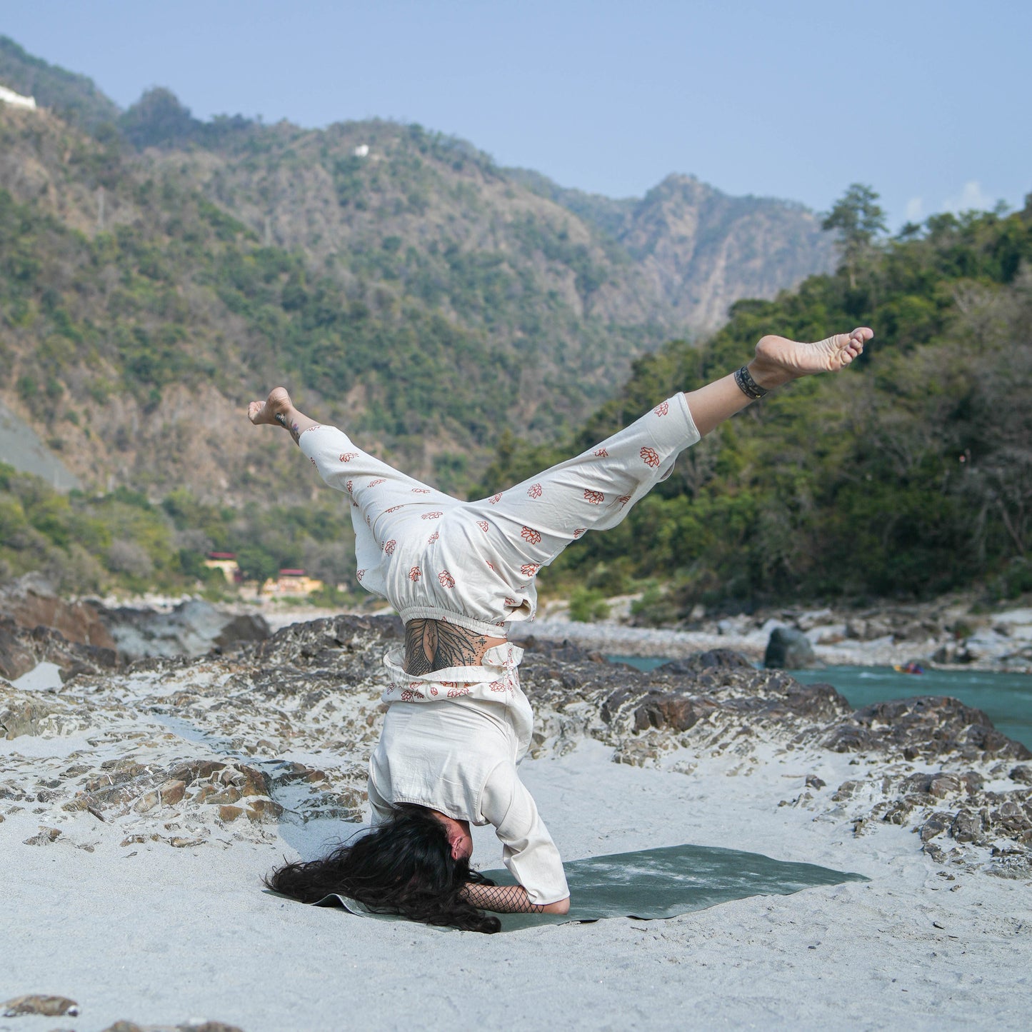 Surya Top - Women's Cotton Yoga Top - Hand Block Printed