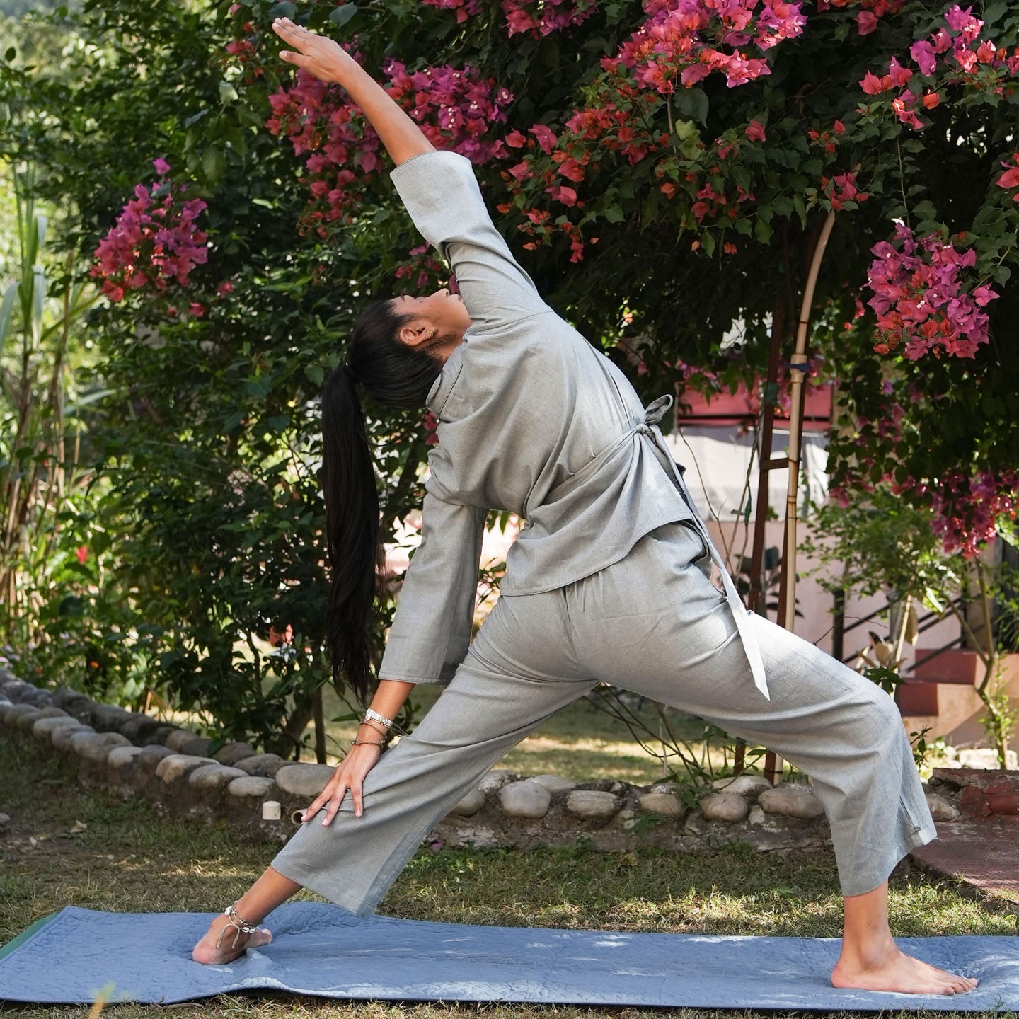 Chandra Pant - Women's Cotton Yoga Pants - Grey