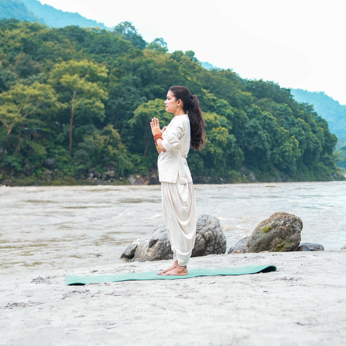 Buddhi Top - Women's Cotton Yoga Top - Unbleached — view 3
