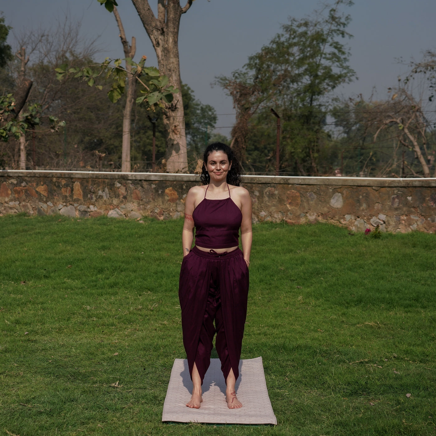 Akasha Pant - Women's Cotton Yoga Pants - Purple — view 6