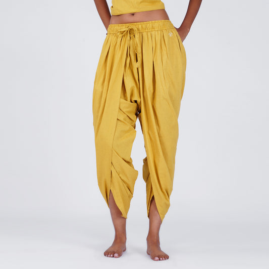 Akasha Pant - Women's Cotton Yoga Pants - Yellow