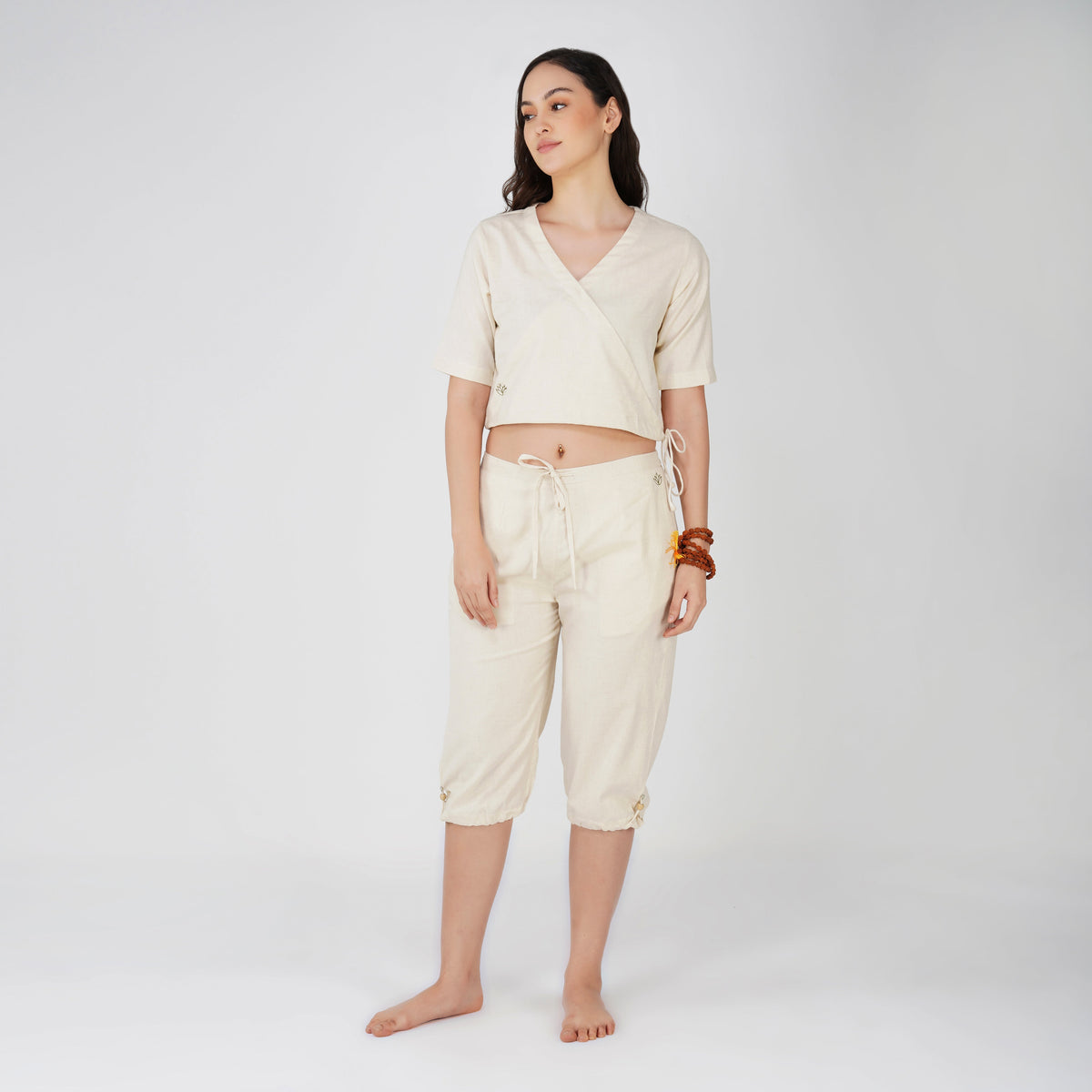 Apas Matching Set - Women's Yoga Matching Set - Unbleached — view 1