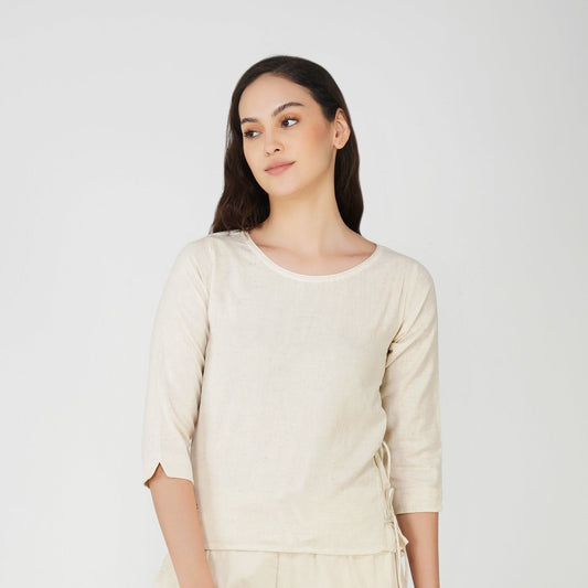 Chandra Top - Women's Cotton Yoga Top - Unbleached
