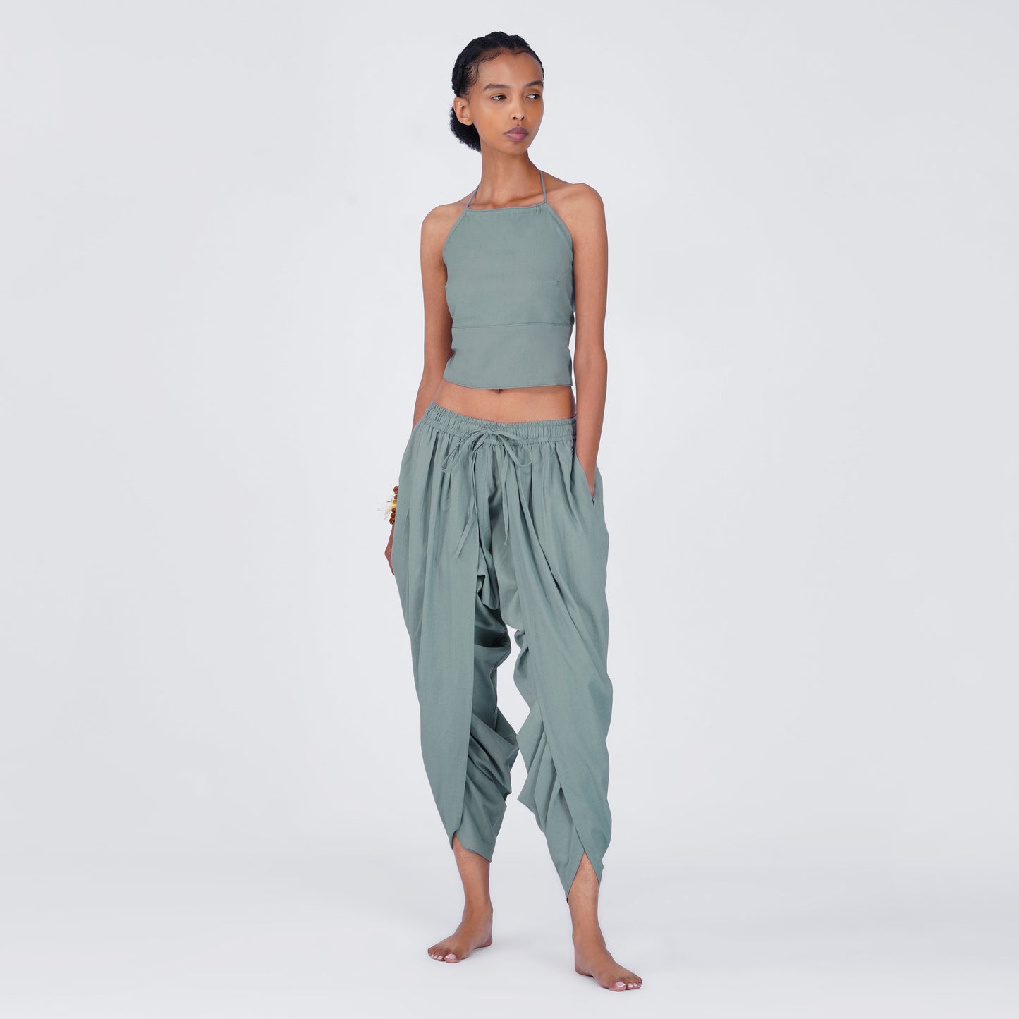 Akasha Top - Women's Cotton Yoga Top - Grey