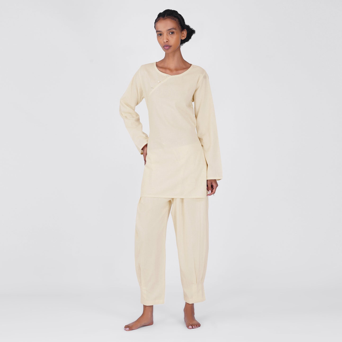 Tara Matching Set - Women's Yoga Matching Set - Unbleached