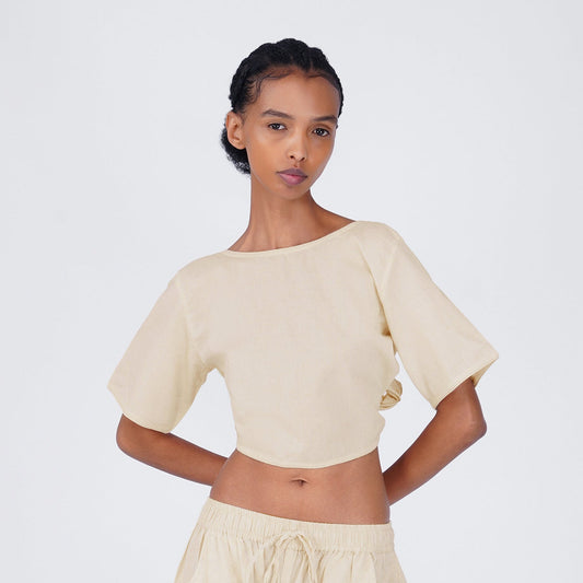 Soma Top - Women's Cotton Yoga Top - Unbleached