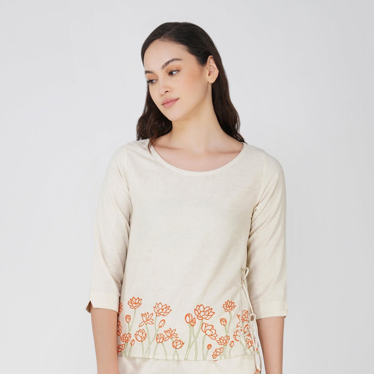 Chandra Top - Women's Cotton Yoga Top - Hand Block Printed