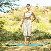 Pure Cotton White Yoga Clohes Set for Women's |AKISO |PRANA