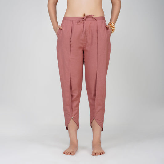 Surya Pant - Women's Cotton Yoga Pants - Pink