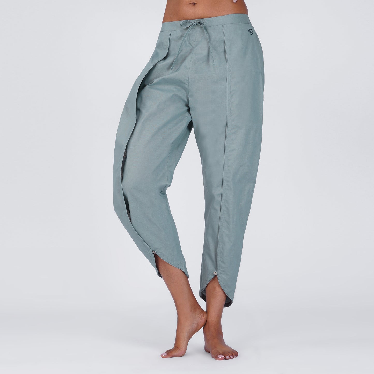 Surya Pant - Women's Cotton Yoga Pants - Grey