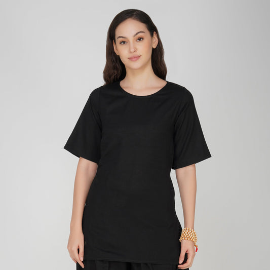 Chakra Top - Women's Cotton Yoga Top - Black