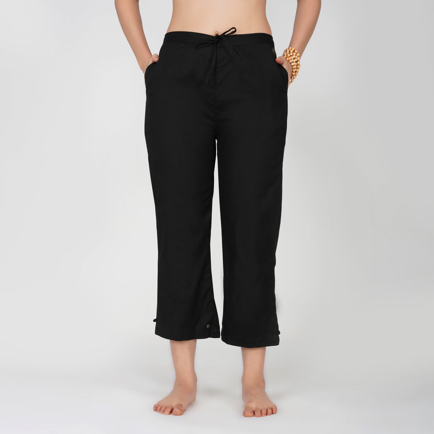 Chandra Pant - Women's Cotton Yoga Pants - Black