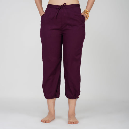 Ananda Pant - Women's Cotton Yoga Pants - Purple