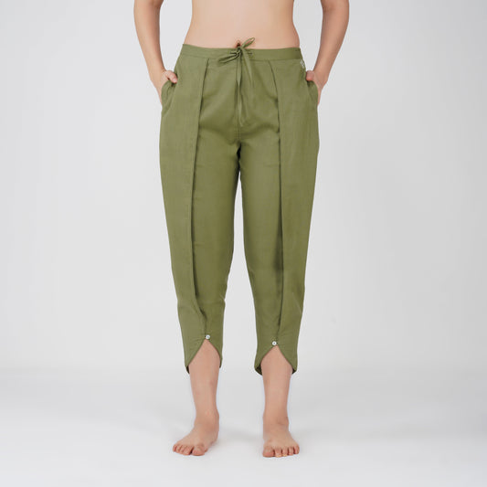 Surya Pant - Women's Cotton Yoga Pants - Green