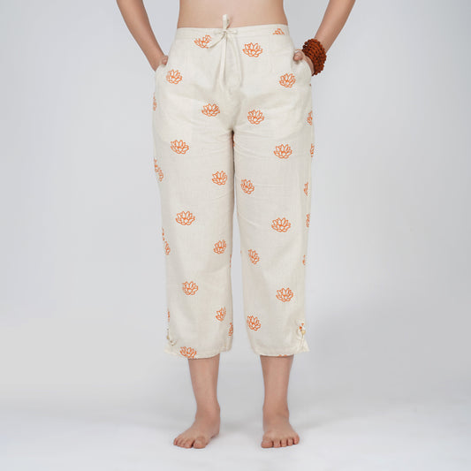 Ananda Pant - Women's Cotton Yoga Pants - Hand Block Printed