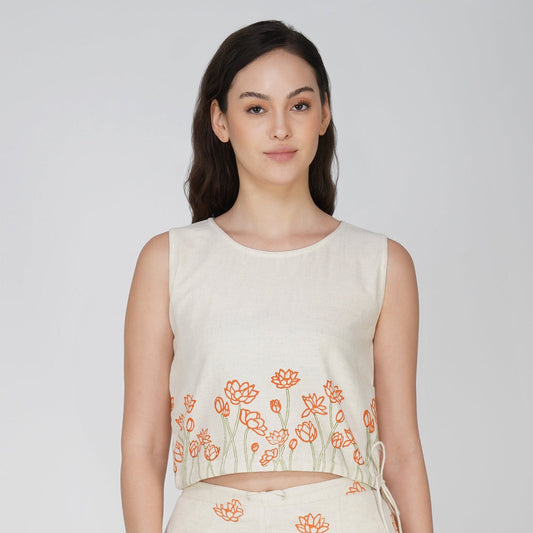 Ananda Top - Women's Cotton Yoga Top - Hand Block Printed