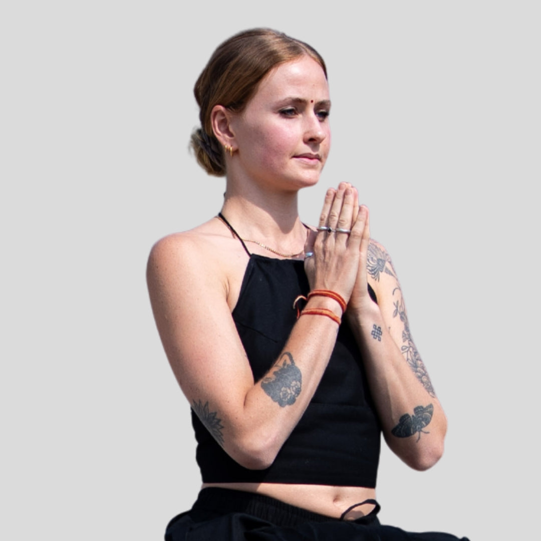 Akasha Top - Women's Cotton Yoga Top - Black