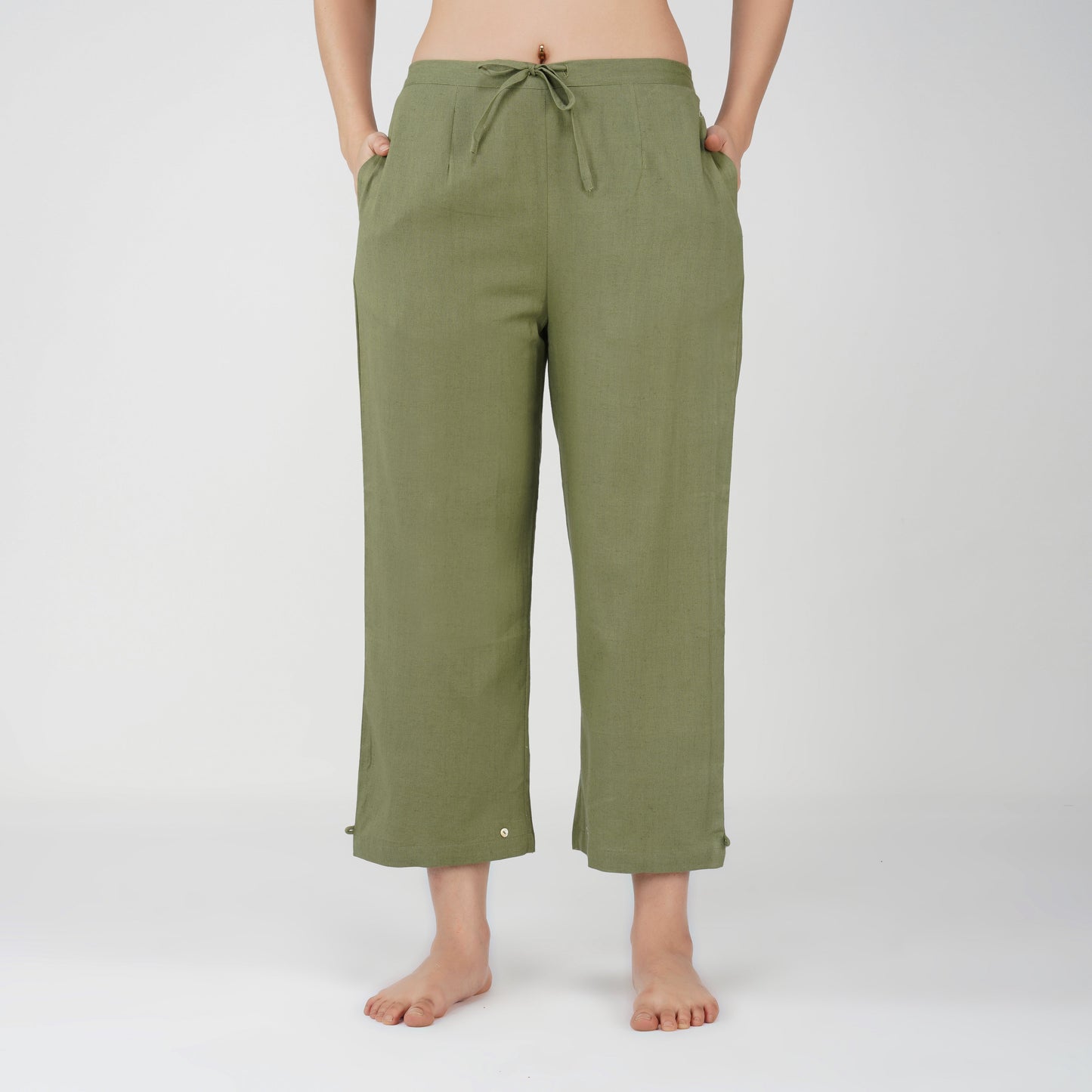 Chandra Pant - Women's Cotton Yoga Pants - Green