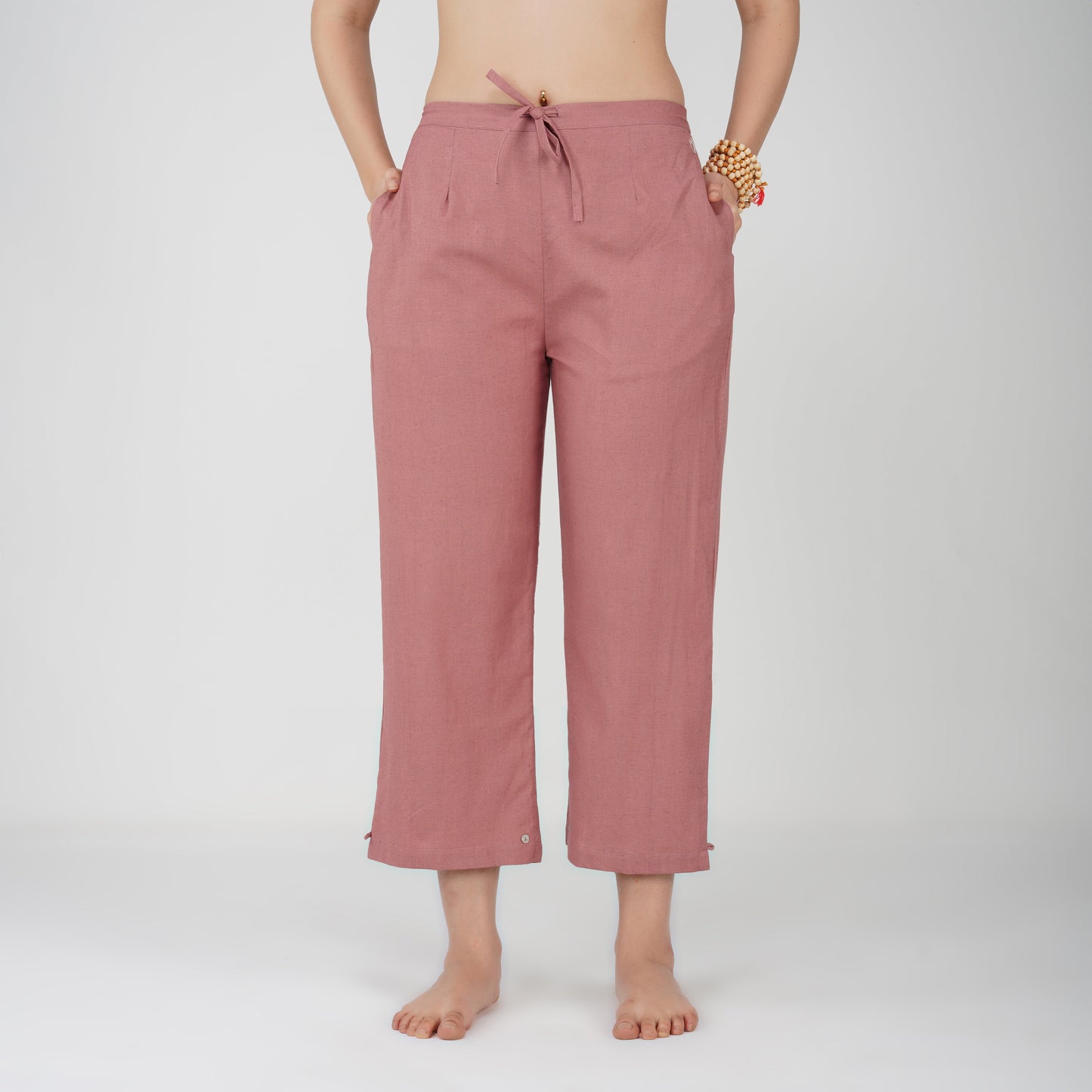 Chandra Pant - Women's Cotton Yoga Pants - Pink