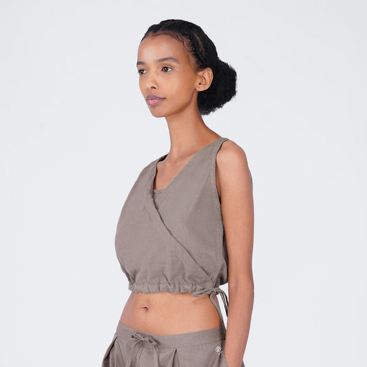 Sama Top - Women's Cotton Yoga Top - Muted Plum