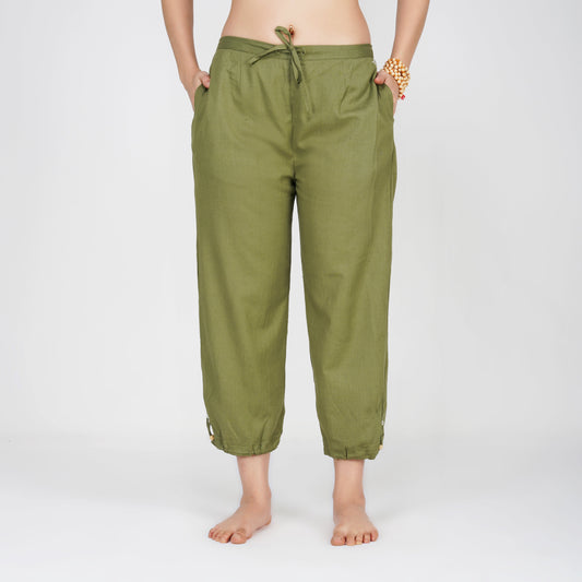 Ananda Pant - Women's Cotton Yoga Pants - Green