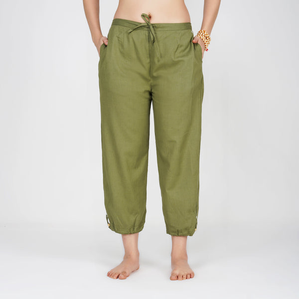 Ananda Pant - Women's Cotton Yoga Pants - Green