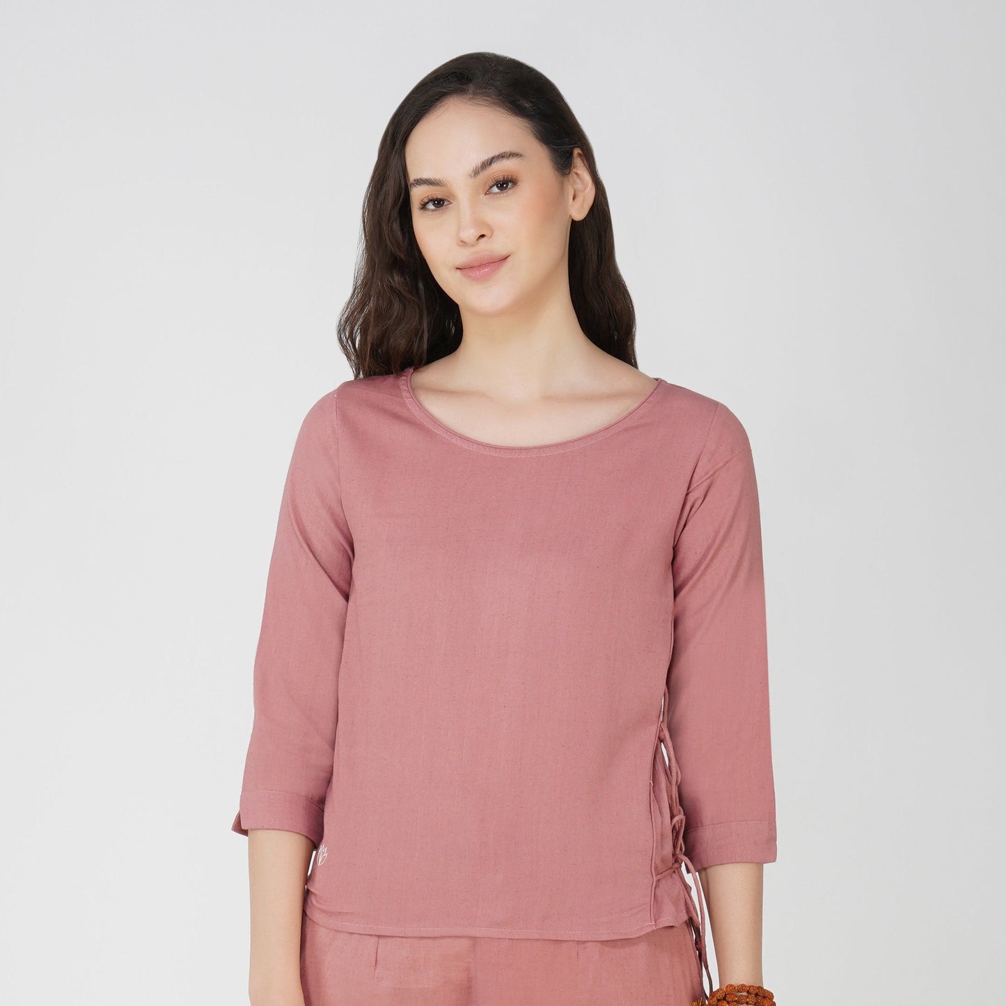 Chandra Top - Women's Cotton Yoga Top - Pink