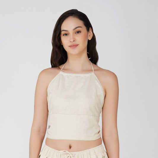 Akasha Top - Women's Cotton Yoga Top - Unbleached