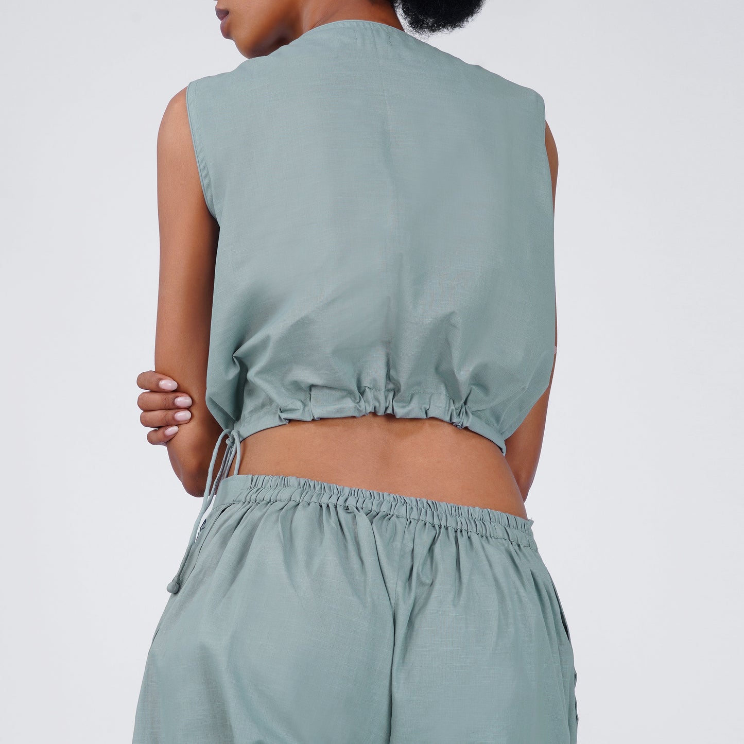 Ananda Top - Women's Cotton Yoga Top - Grey