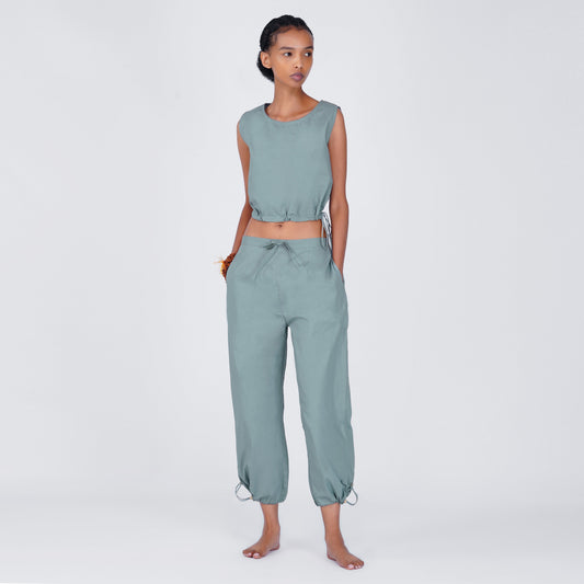 Ananda Matching Set - Women's Yoga Matching Set - Grey