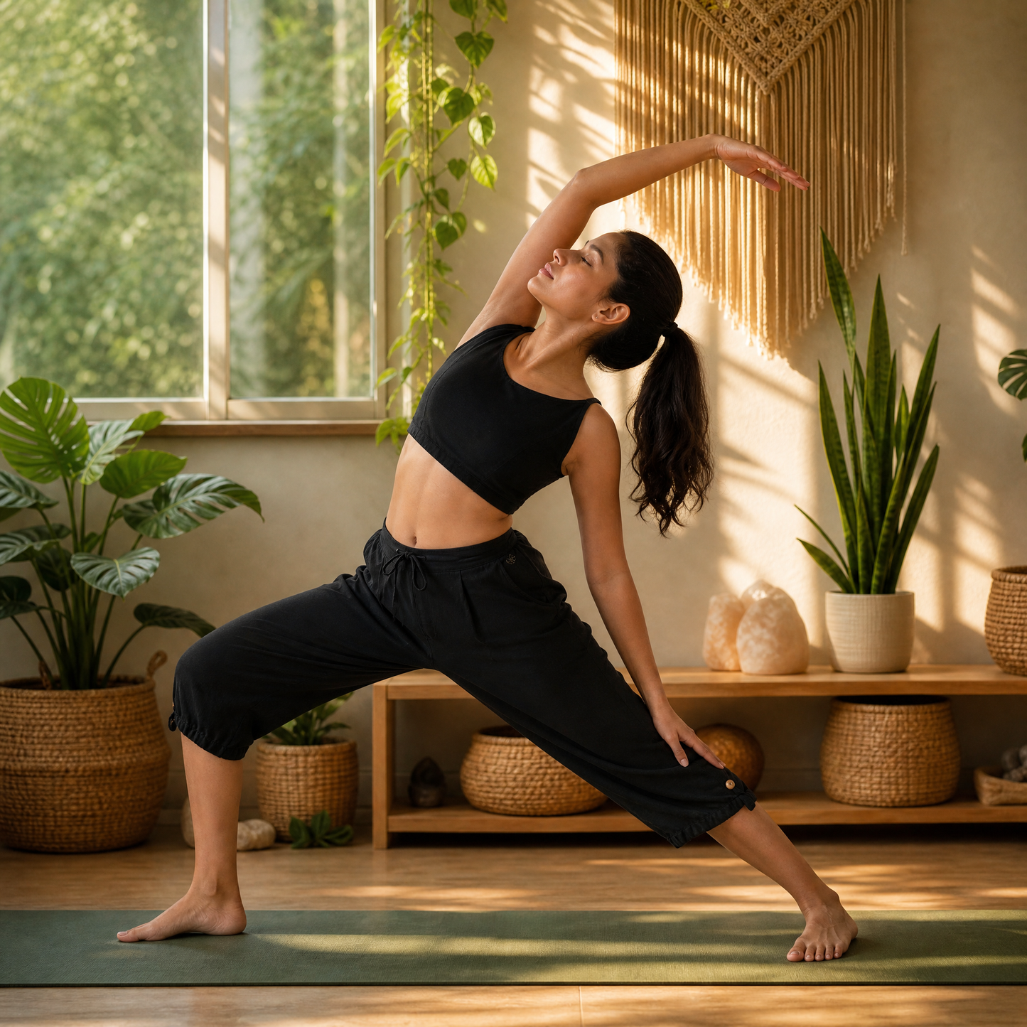 Women 100% Cotton Yoga Pants Black -Prana