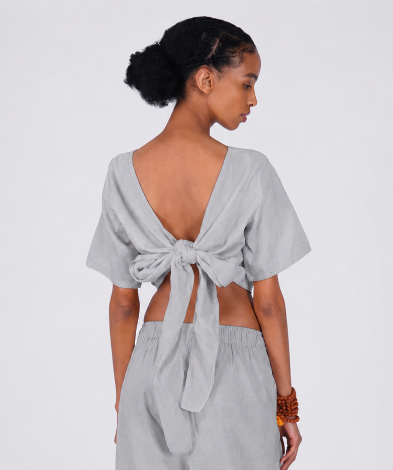 Soma Top - Women's Cotton Yoga Top - Grey