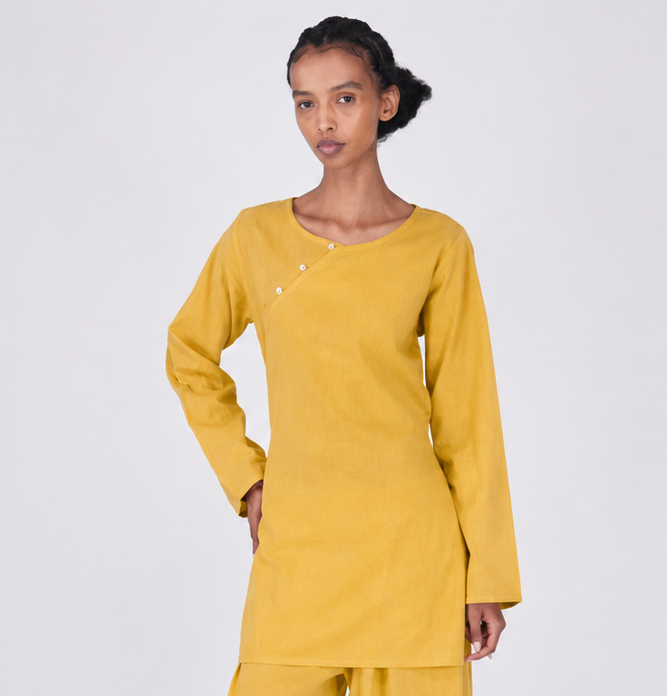 Tara Top - Women's Cotton Yoga Top - Yellow