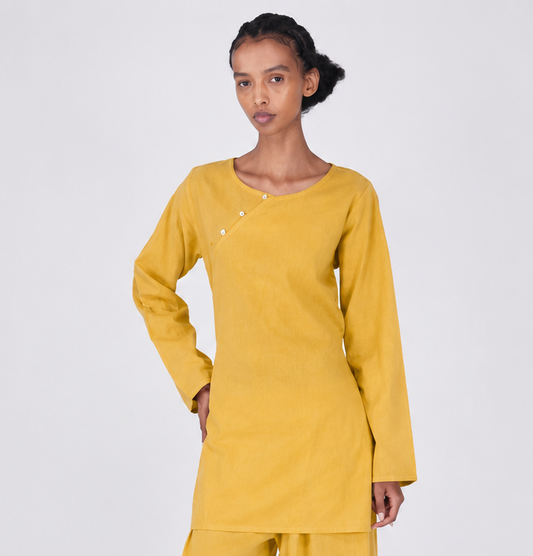 Tara Top - Women's Cotton Yoga Top - Yellow