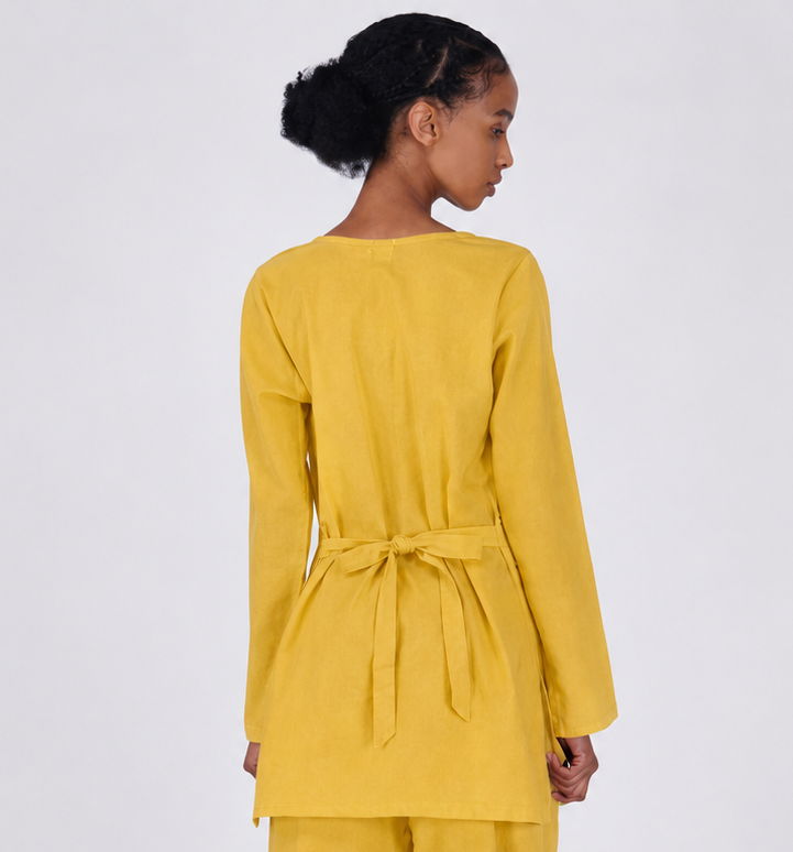 Tara Top - Women's Cotton Yoga Top - Yellow