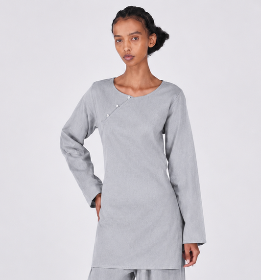 Tara Top - Women's Cotton Yoga Top - Grey