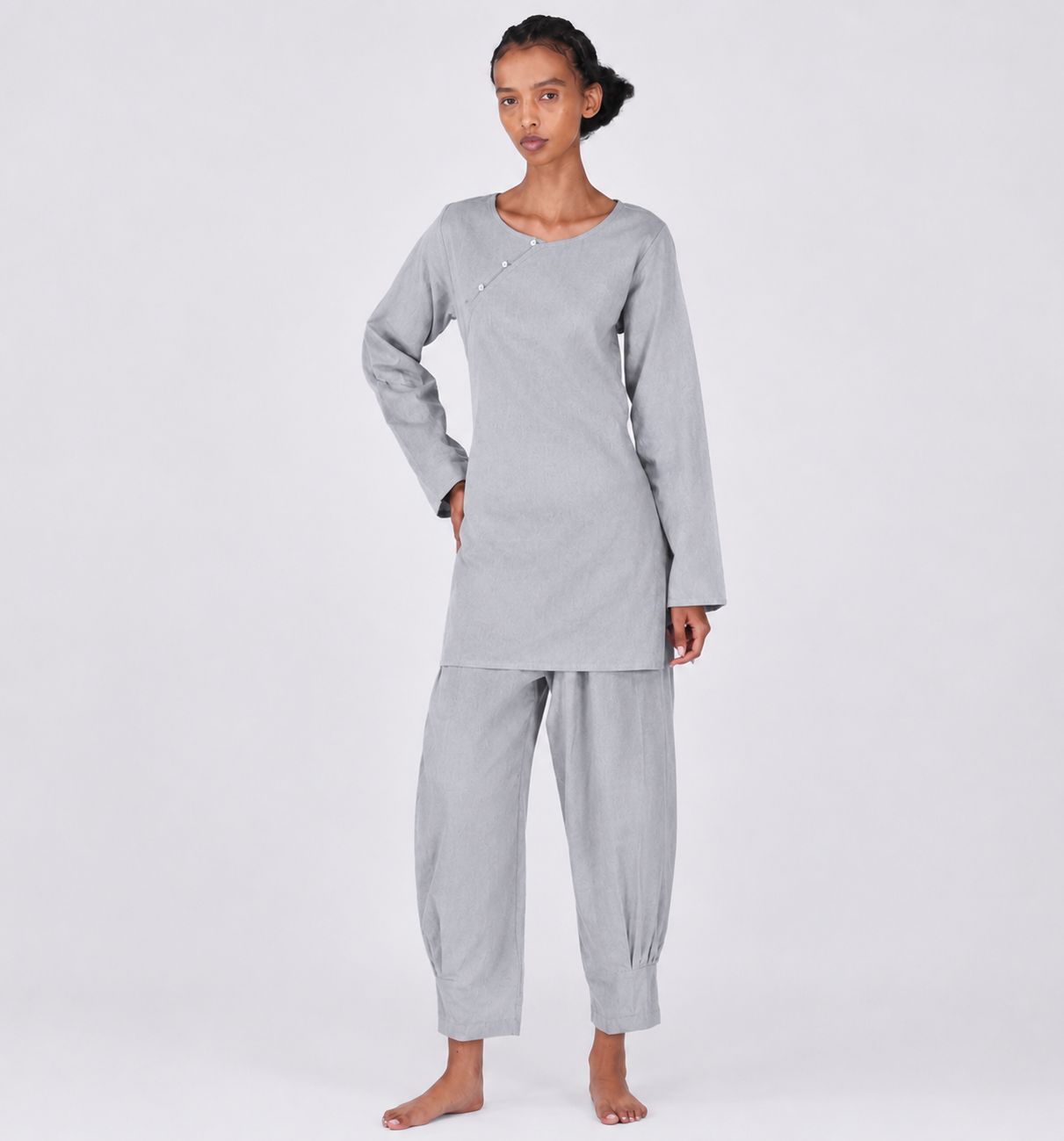 Tara Matching Set - Women's Yoga Matching Set - Grey