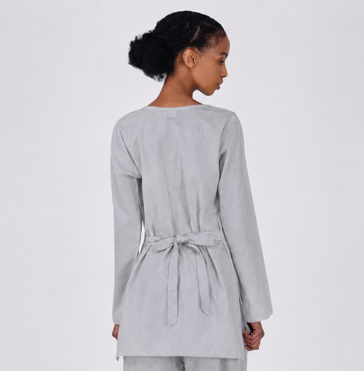 Tara Top - Women's Cotton Yoga Top - Grey