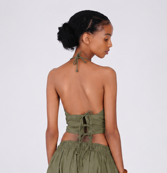 Akasha Top - Women's Cotton Yoga Top - Green