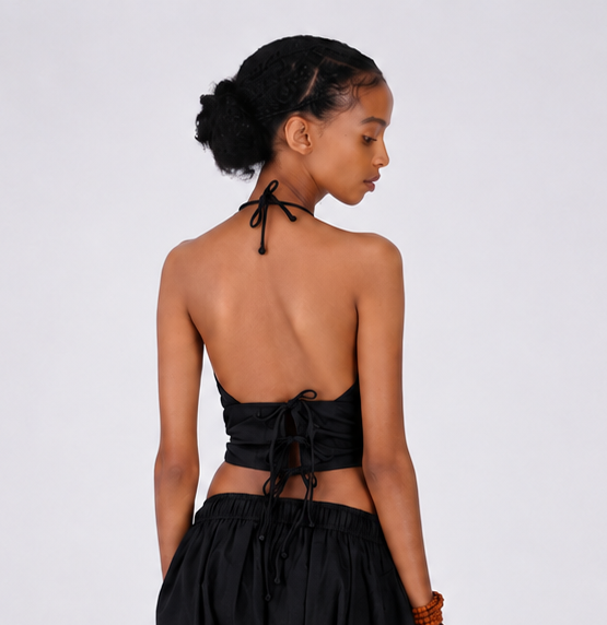 Akasha Top - Women's Cotton Yoga Top - Black