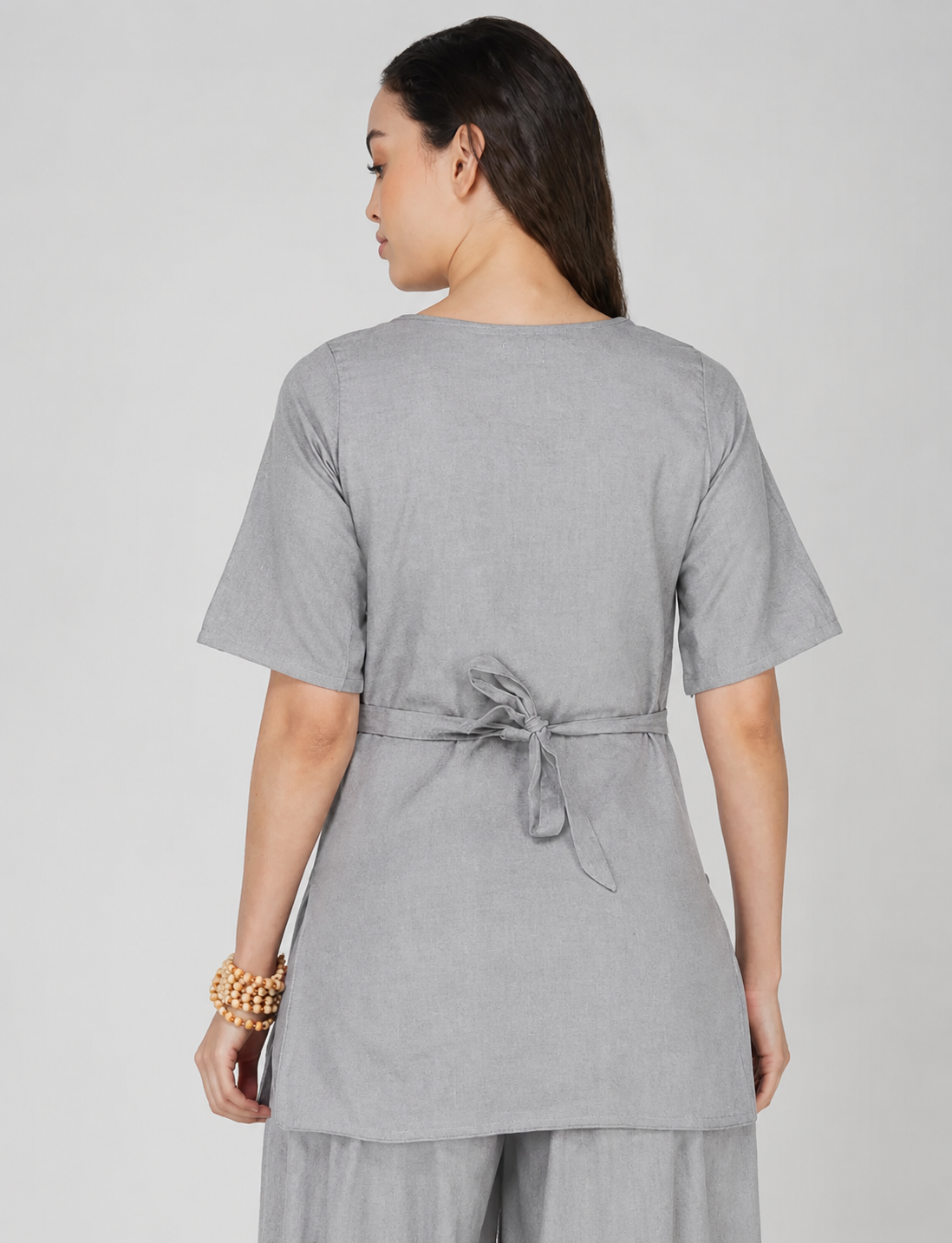 Chakra Top - Women's Cotton Yoga Top - Grey