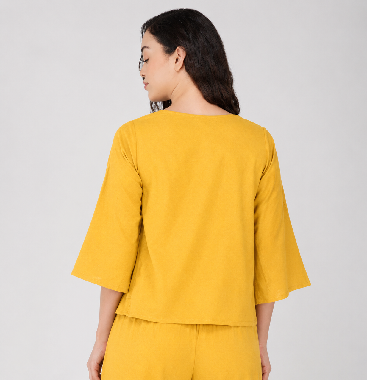 Surya Top - Women's Cotton Yoga Top - Yellow