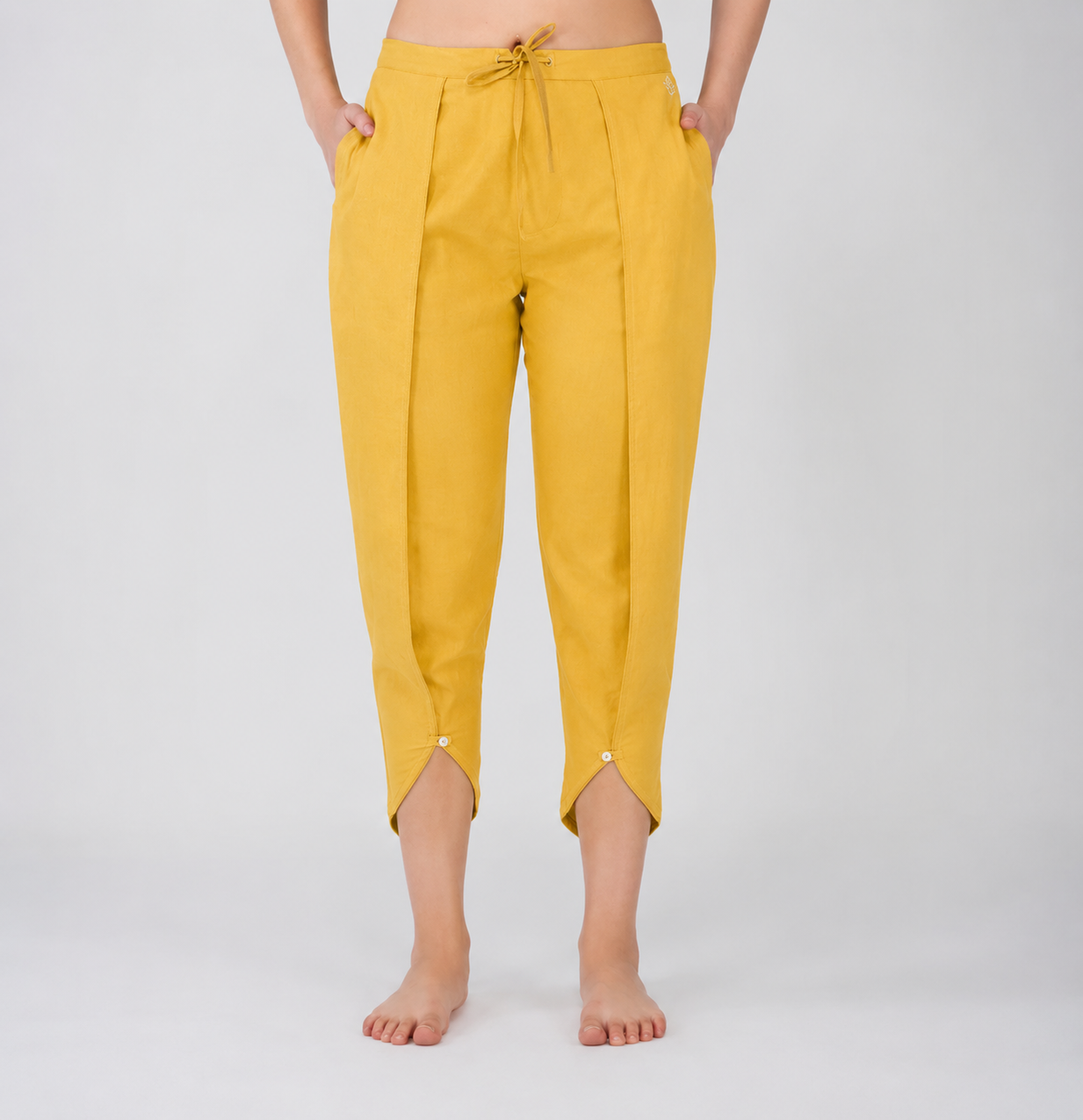 Surya Pant - Women's Cotton Yoga Pants - Yellow