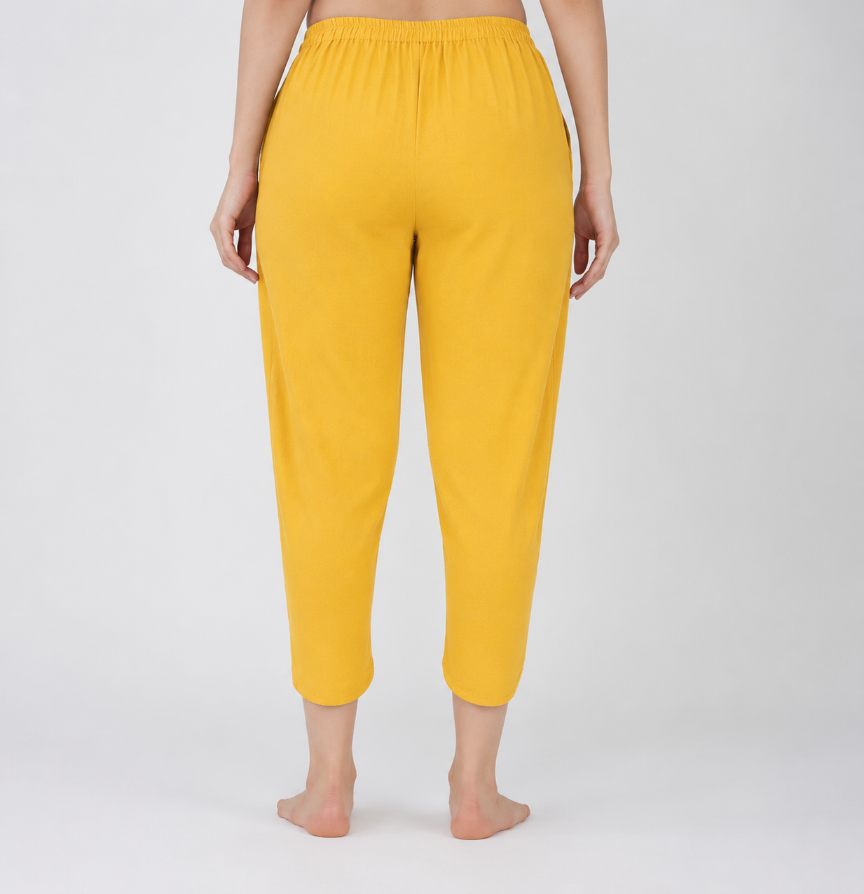 Surya Pant - Women's Cotton Yoga Pants - Yellow