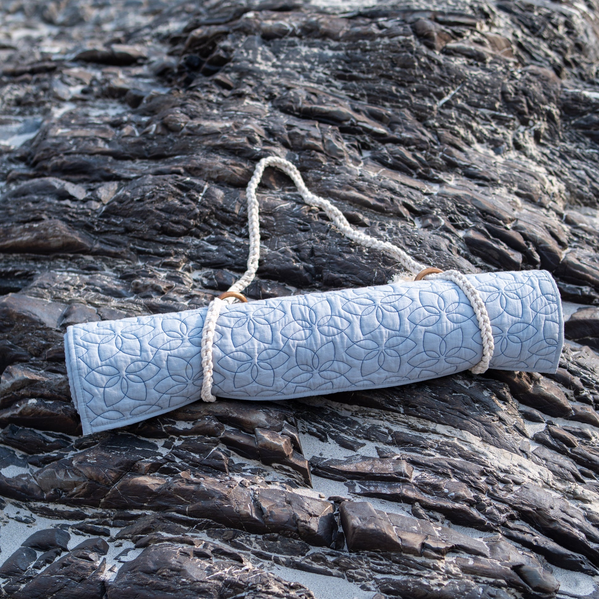 Cotton Yoga Mat in Sky Blue -Padma |AKISO