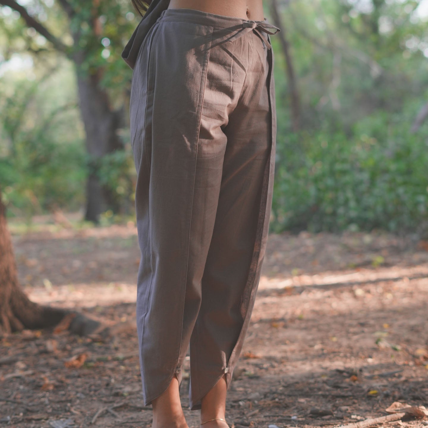 Surya Pant - Women's Cotton Yoga Pants - Muted Plum