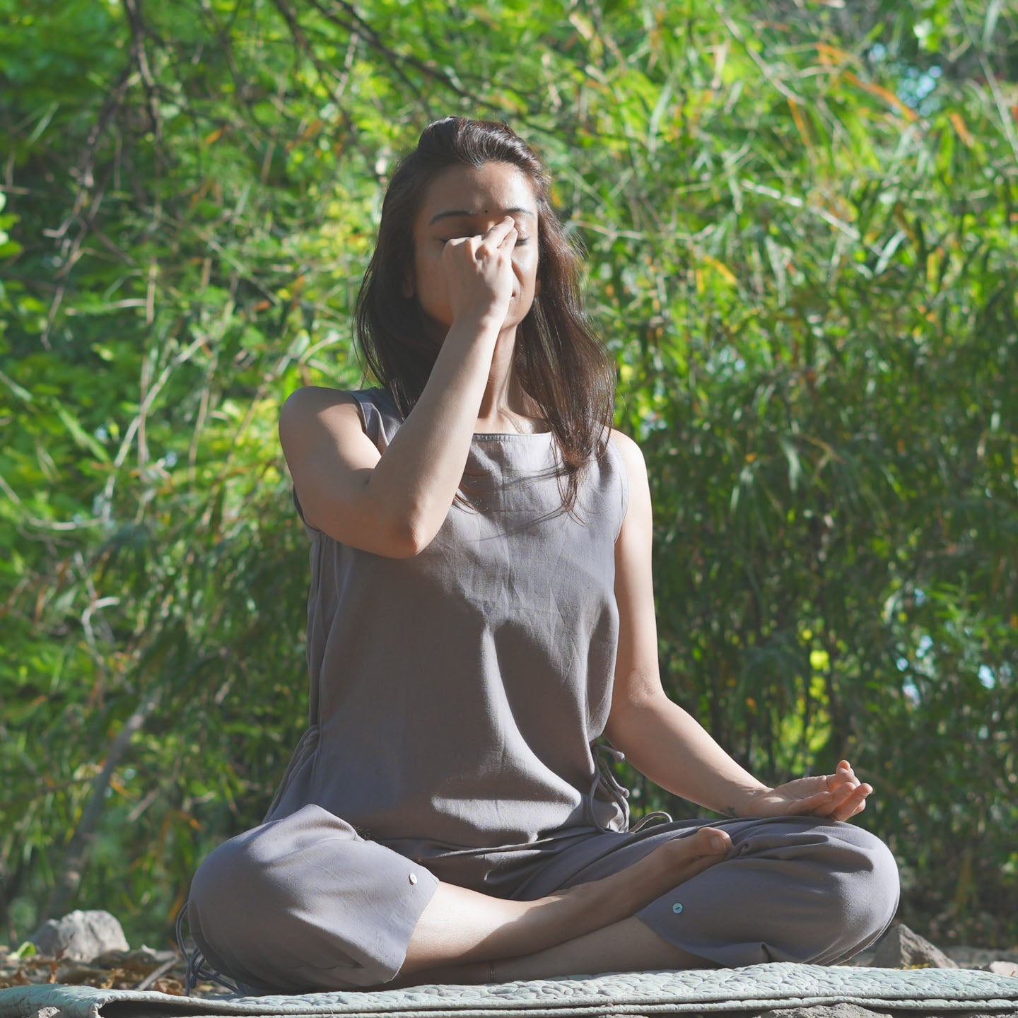 Sthira Top - Women's Cotton Yoga Top - Muted Plum